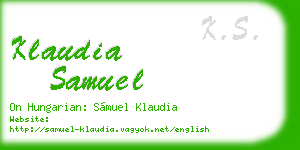 klaudia samuel business card