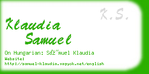 klaudia samuel business card